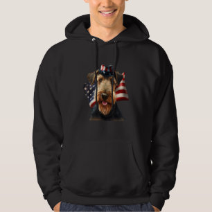 Airedale Terrier 4th of July  Airedale Terrier Ame Hoodie