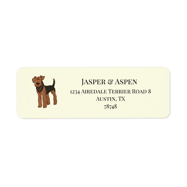 Airedale Terrier Address Return Address Label (Front)