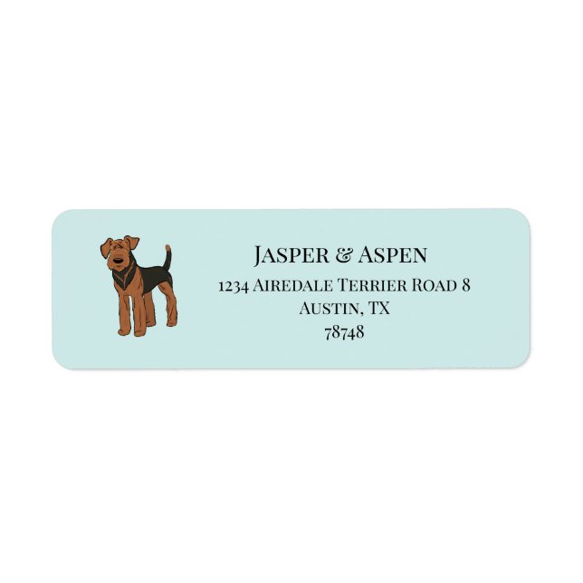 Airedale Terrier Address Return Address Label (Front)
