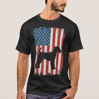 Airedale Terrier American Flag A Dog Lovers Puppy T-Shirt