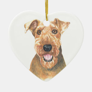 Airedale Terrier Art Ceramic Ornament