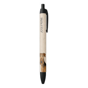 Airedale Terrier Bingley Terrier Dog Head And Text Black Ink Pen