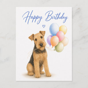 Airedale Terrier Birthday Postcard
