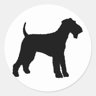 Airedale Terrier (black) Classic Round Sticker