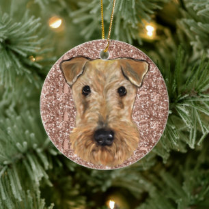 AIREDALE TERRIER  CERAMIC ORNAMENT