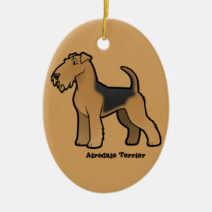 airedale terrier ceramic ornament