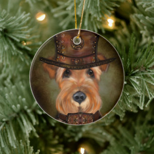 AIREDALE TERRIER CERAMIC ORNAMENT
