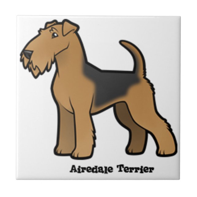 airedale terrier ceramic tile (Front)