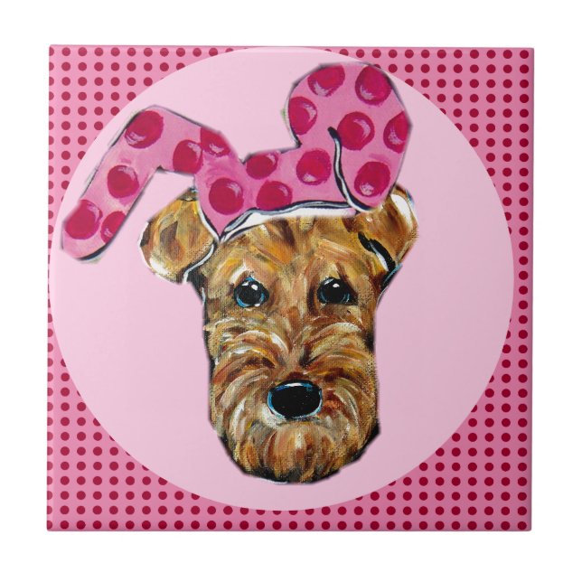 AIREDALE TERRIER CERAMIC TILE (Front)