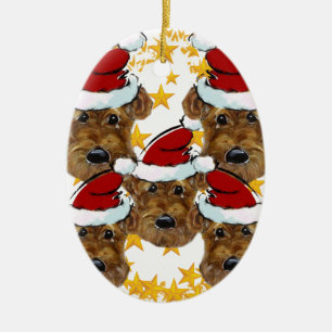 AIREDALE TERRIER CERAMIC TREE DECORATION