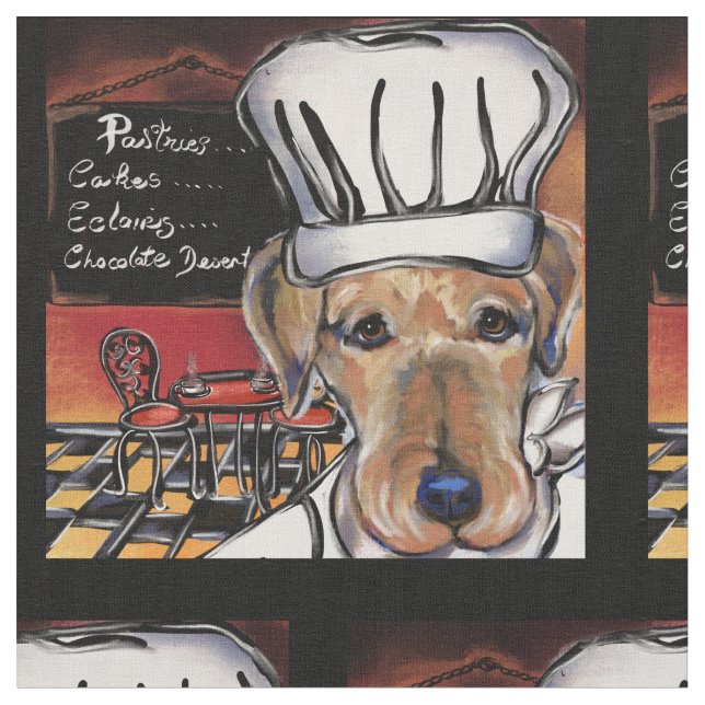 AIREDALE TERRIER CHEF FABRIC (Close Up)