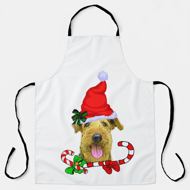Airedale Terrier Christmas Apron (Front)