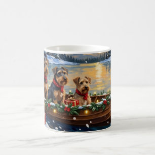 Airedale Terrier Christmas Boat Holiday Coffee Mug