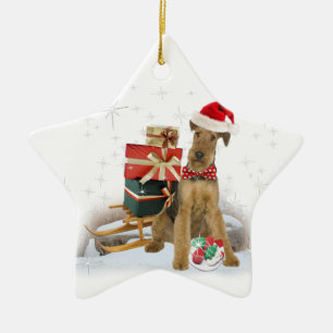 Airedale Terrier Christmas Ceramic Tree Decoration