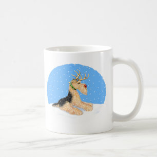 Airedale Terrier Christmas Dale Deer Coffee Mug