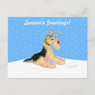 Airedale Terrier Christmas Dale Deer Invitation