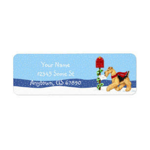 Airedale Terrier Christmas Dale Mail Labels