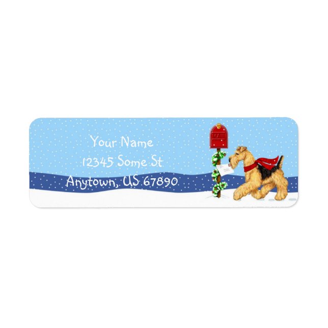 Airedale Terrier Christmas Dale Mail Labels (Front)