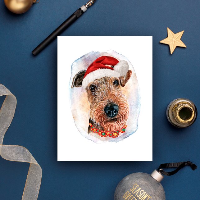 Airedale Terrier Christmas Gifts For dogs lovers Holiday Postcard (Creator Uploaded)