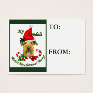 Airedale Terrier Christmas Gifts Name Tags