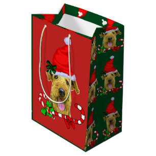 Airedale Terrier Christmas Medium Gift Bag
