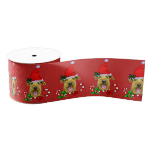 Airedale Terrier Christmas Merry Grosgrain Ribbon