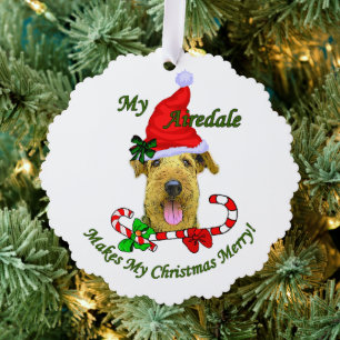 Airedale Terrier Christmas Tree Decoration Card