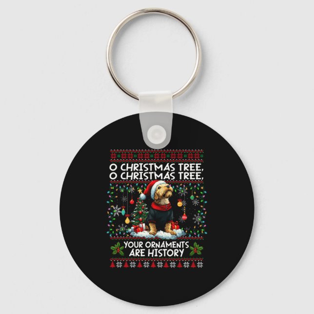 Airedale Terrier Christmas Tree Decorations Dog Lo Key Ring (Front)