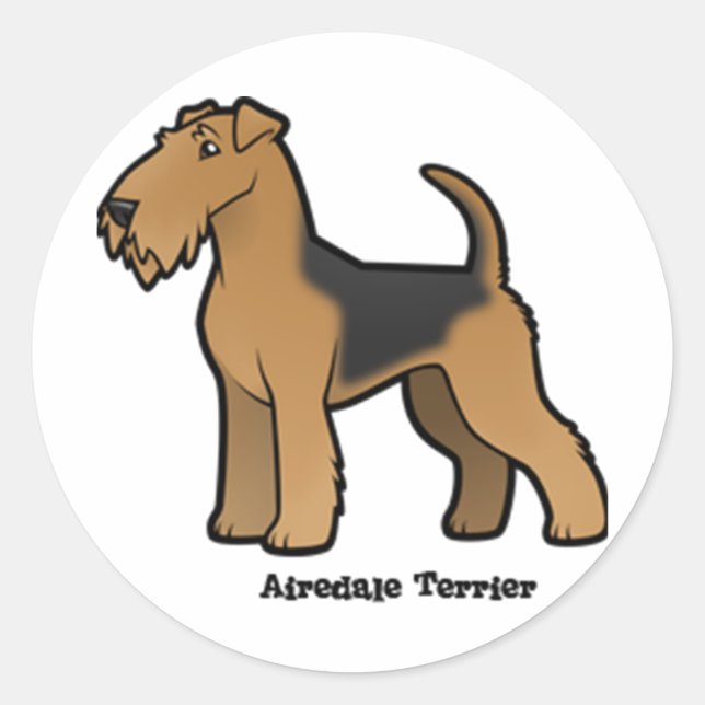 airedale terrier classic round sticker (Front)