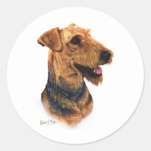 Airedale Terrier Classic Round Sticker
