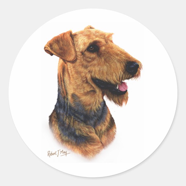 Airedale Terrier Classic Round Sticker (Front)