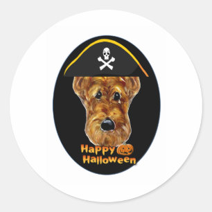 AIREDALE TERRIER CLASSIC ROUND STICKER