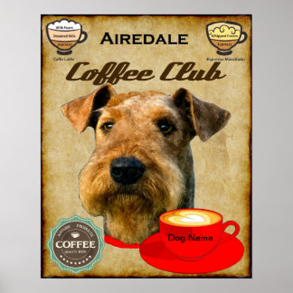 Airedale Terrier Coffee Club Poster