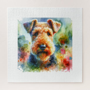 Airedale Terrier Dog 210724AREF119 - Watercolor Jigsaw Puzzle