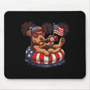 Airedale Terrier Dog 250th Aamerica Patriotic Usa Mouse Pad