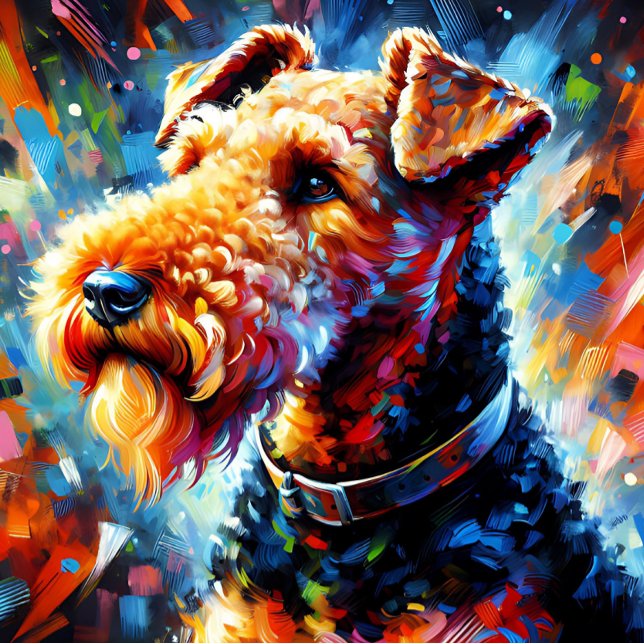Airedale Terrier Dog Acrylic Print | Colourful Jigsaw Puzzle (Creator Uploaded)