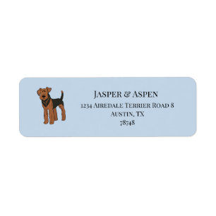 Airedale Terrier Dog Address Lables Return Address Label