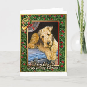 Airedale Terrier Dog Blank Christmas Card