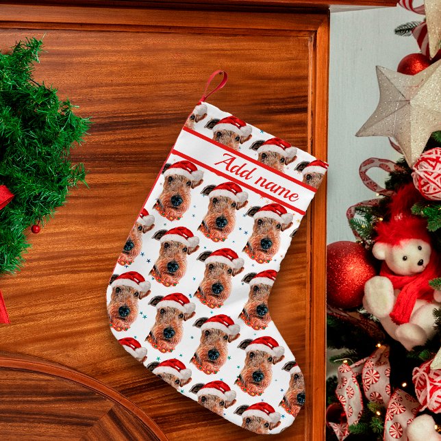 Airedale Terrier Dog Breed Christmas Small Christmas Stocking (Creator Uploaded)