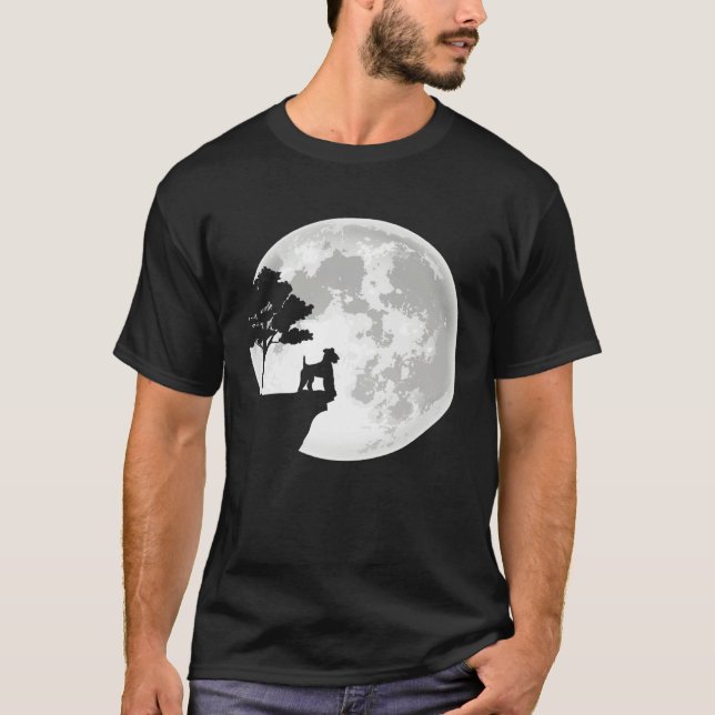 Airedale Terrier Dog Breed Moon Halloween Apparel T-Shirt (Front)