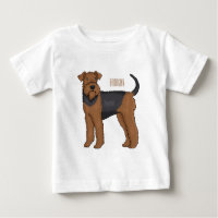 Airedale terrier dog cartoon illustration 