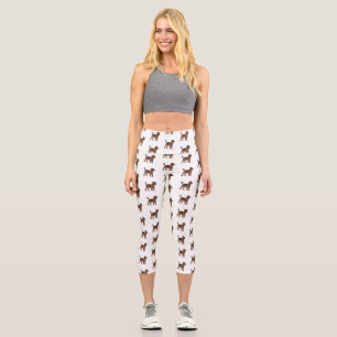 Airedale terrier dog cartoon illustration capri leggings