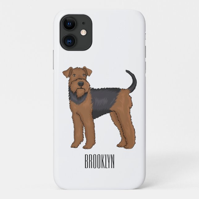 Airedale terrier dog cartoon illustration Case-Mate iPhone case (Back)