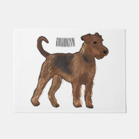 Airedale terrier dog cartoon illustration