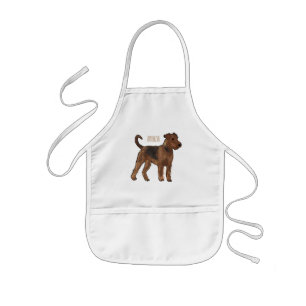 Airedale terrier dog cartoon illustration kids apron