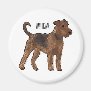 Airedale terrier dog cartoon illustration magnet