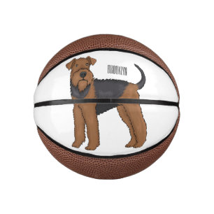 Airedale terrier dog cartoon illustration mini basketball