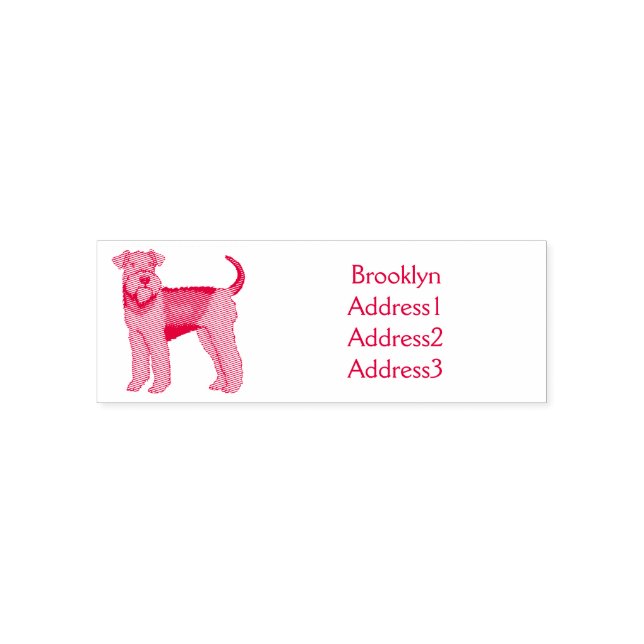 Airedale terrier dog cartoon illustration self-inking stamp (Design)
