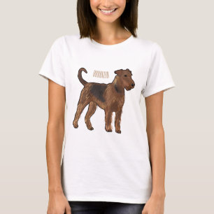 Airedale terrier dog cartoon illustration T-Shirt