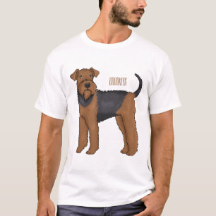 Airedale terrier dog cartoon illustration T-Shirt